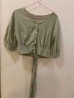 Dusty green cropped top