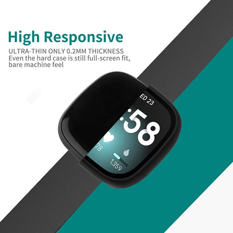Fitbit Versa 3 Sense PC Glass TPU Cover Case anti shock Protector case bumper versa3 Tempered Fitbit Fitbitversa3 Fitbitsense Mobile Phones Gadgets Mobile Gadget Accessories Cases Sleeves on Carousell