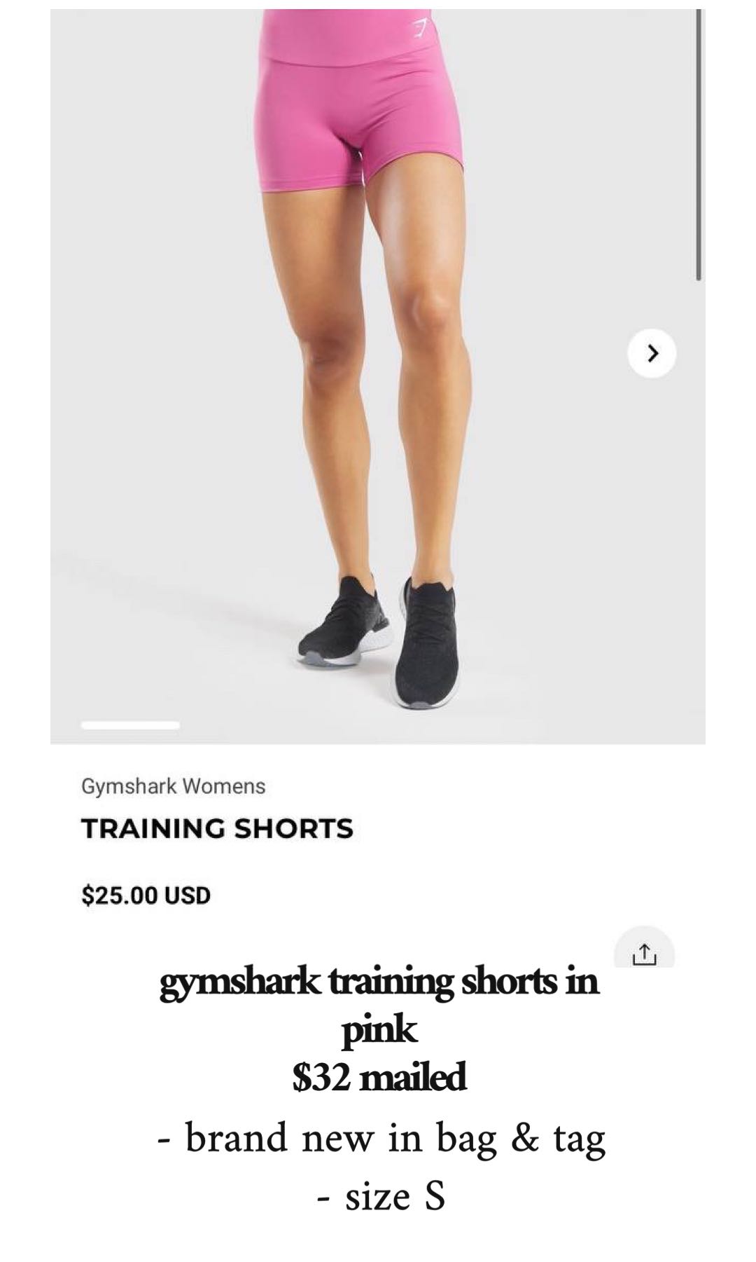 gymshark training shorts in pink, Women's Fashion, Activewear on