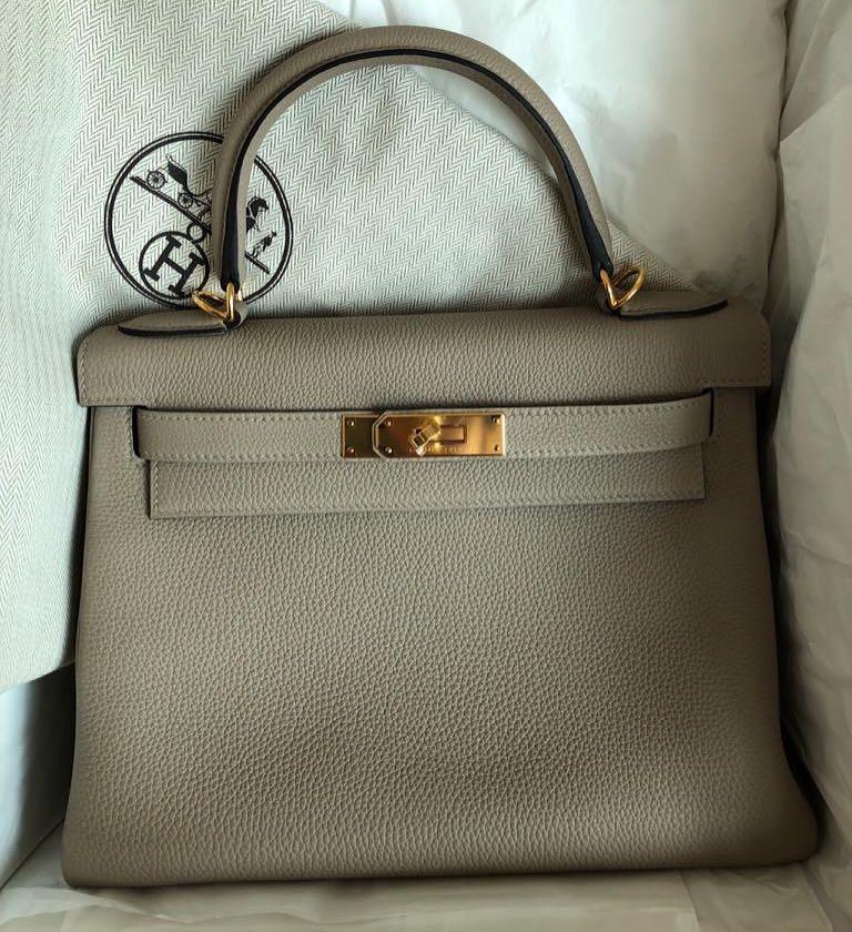 Hermes kelly 35 togo leather (Brown), Luxury, Bags & Wallets on Carousell