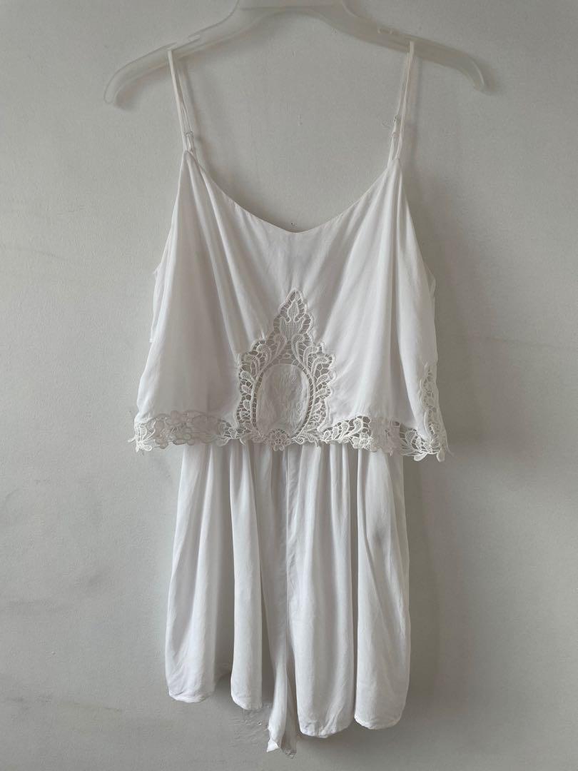 H&m white romper sales