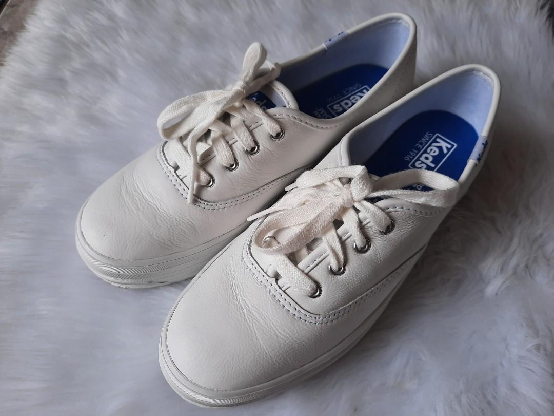 Keds Triple Leather CVO White Women s Fashion Footwear Sneakers