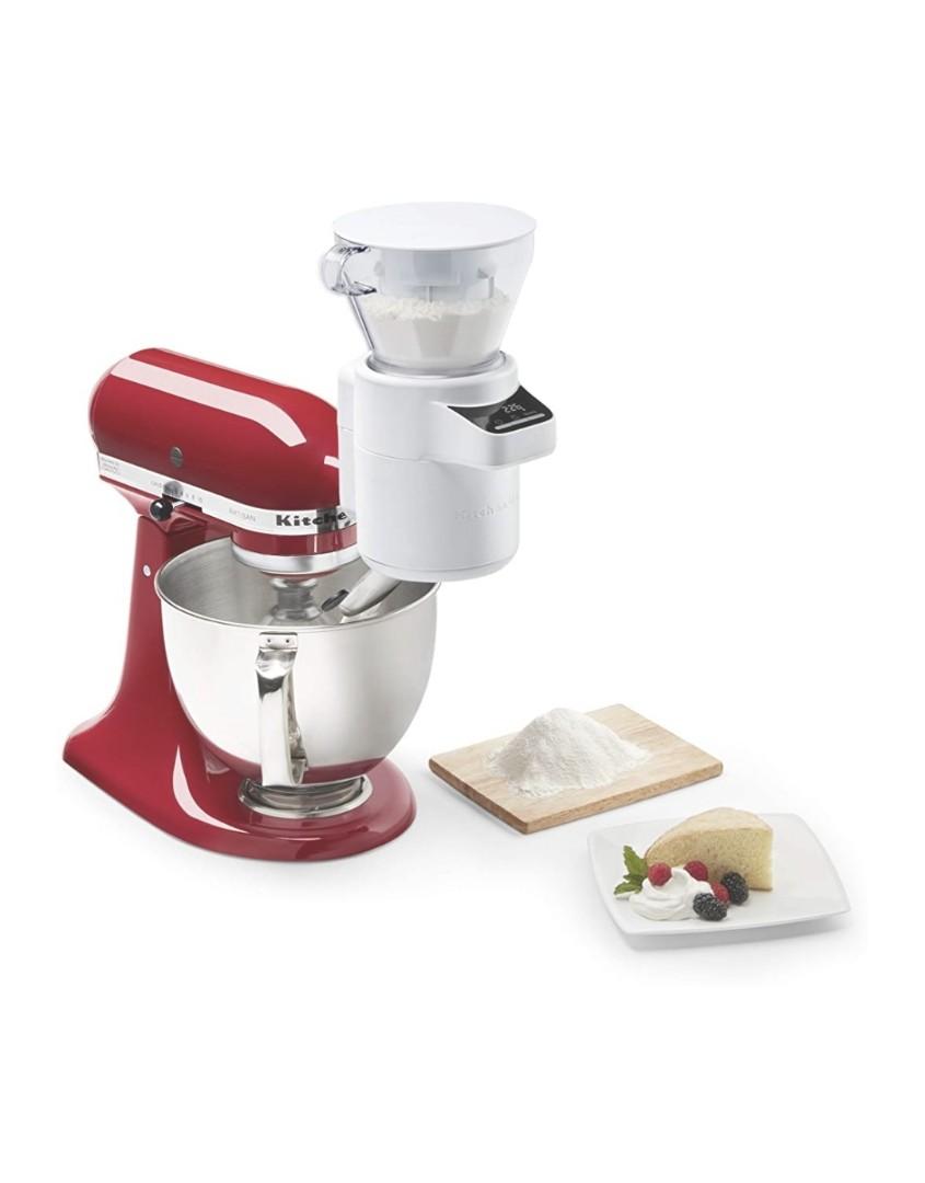 KitchenAid KSMSFTA Sifter + Scale Attachment, 4 Cup, White, TV & Home