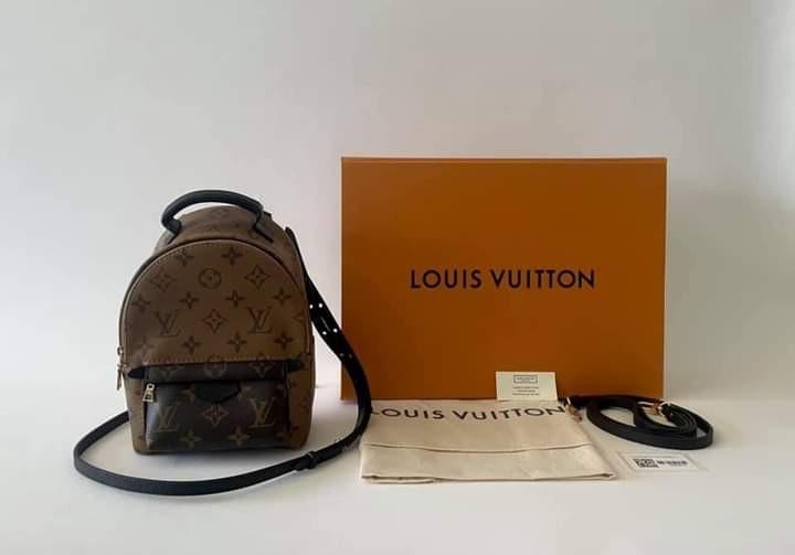 LV Palm Springs Mini Reverse (Category: Luxury Bags & Wallets) located in Manila. Submitted by bagislifeshop (Listing ID 1083919191, Image 1). Description: Most sought & hard to find New Edition, Improved zipper No datecode, Microchip RFID Monogram reverse body Black cuir leather details Shiny gold hardware Dimensions-8"x6"x3.5" Multi-way adjustable strap Comes w/ receipt, tag, dustbag Box and paperbag.