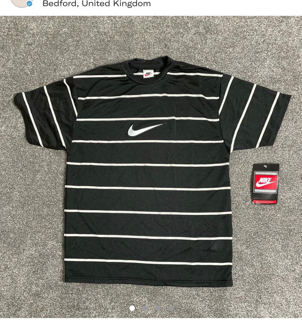 Nike stripe black, Men's Fashion, Tops & Sets, Tshirts Polo Shirts on Carousell