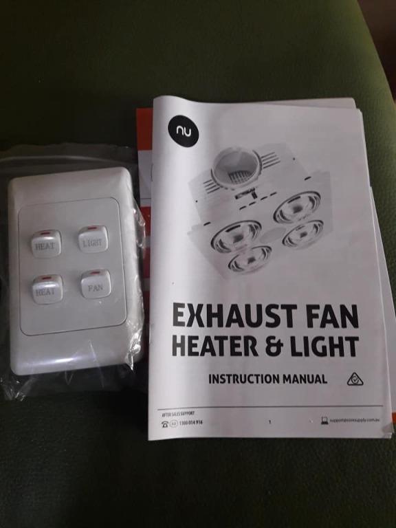 NU AUSTRALIA EXHAUST FAN HEATER AND LIGHT, Furniture u0026 Home Living, Lighting  u0026 Fans, Lighting on Carousell