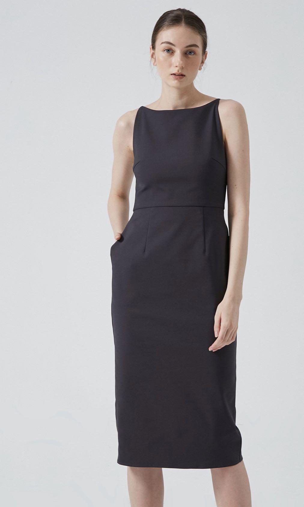 Boat neck pencil dress top