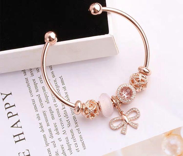 Pandora Style Bracelet Rose Gold