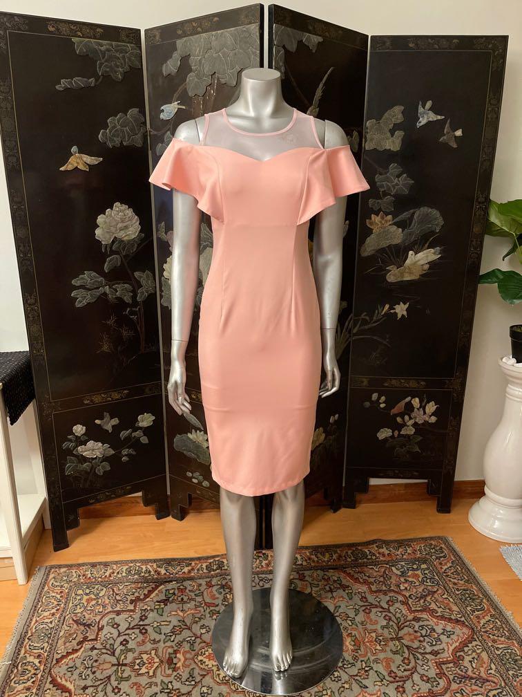 Peach dress off store shoulder