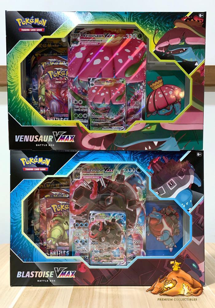 Pokemon TCG Blastoise and Venusaur Vmax Battle Box PTCG, Toys & Games