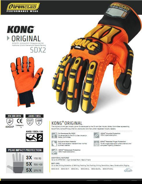 KONG Impact Protection Gloves. Made in Indonesia