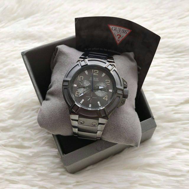 PREORDER ORIGINAL GUESS RIGOR CHRONOGRAPH GREY DIAL STEEL MENS