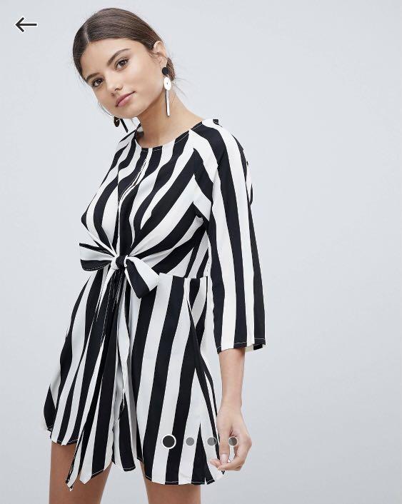 Pretty little thing stripe hot sale dress