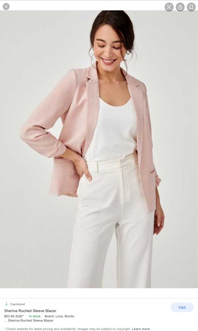 white ruched blazer