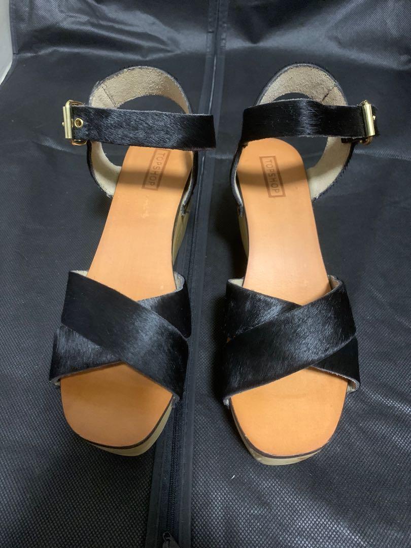 Topshop discount black wedges