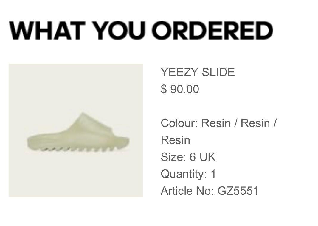 UK 6] Adidas Yeezy Slide Resin, Men's Fashion, Footwear, Sneakers