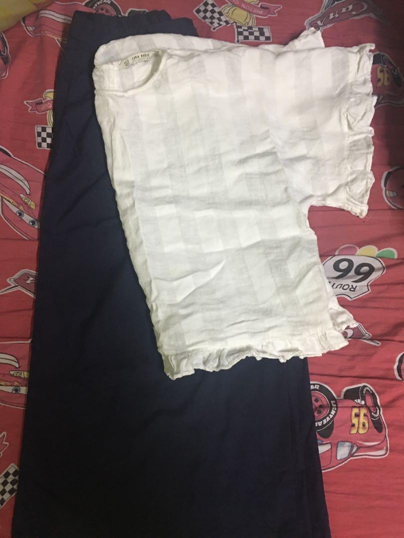 Bundle Terno sale Uniqlo & Zara (Category: Other Bottoms) located in Angeles City. Submitted by febheart (Listing ID 1083989292, Image 1). Description: Bundle terno sale Preloved matchy matchy square pants tokong uniqlo and white zara top large size.