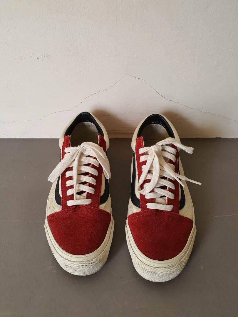 Vans OG oldskool LX red dahlia marshmallow Men s Fashion Footwear Sneakers on Carousell