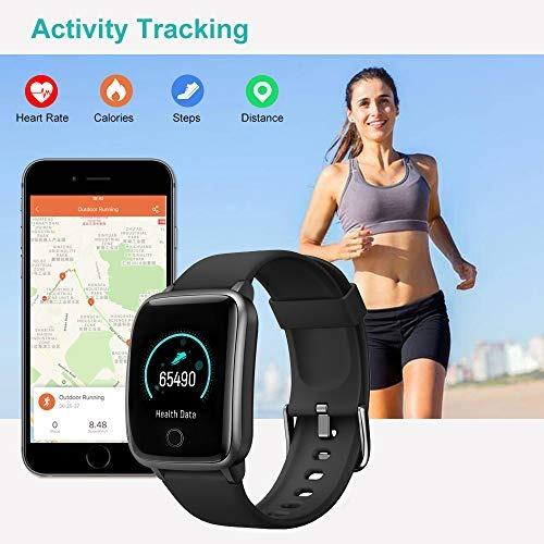 Willful Smart Watch for Men Women with Heart Rate Monitor IP68 Waterproof,  Smartwatch Compatible with iPhone and Android Phones Black