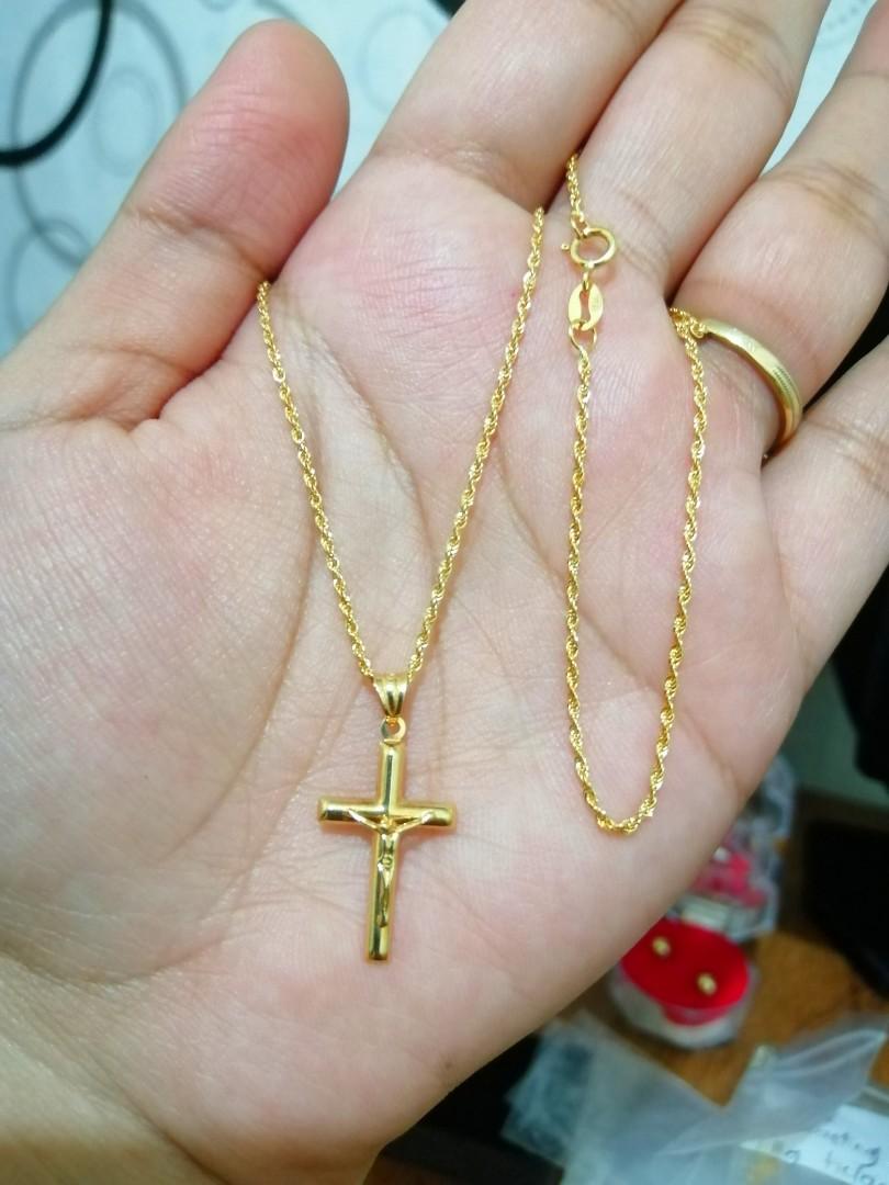 Rope chain sales cross necklace