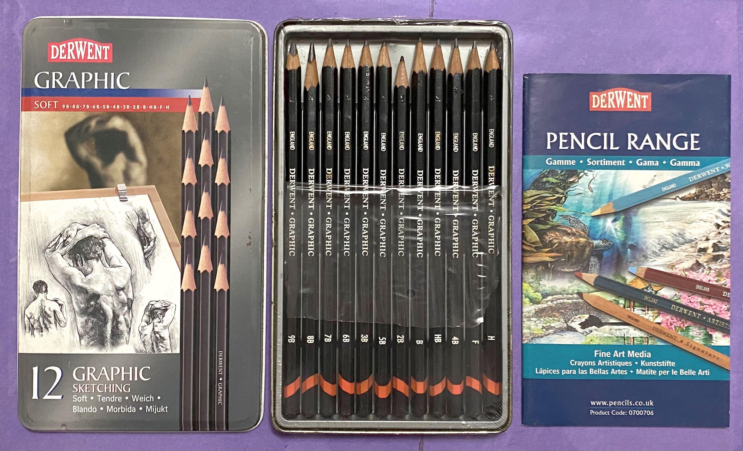 正版九成新 Derwent繪圖鉛筆 B 9h 12 Tin 興趣及遊戲 手作 自家設計 文具 Carousell