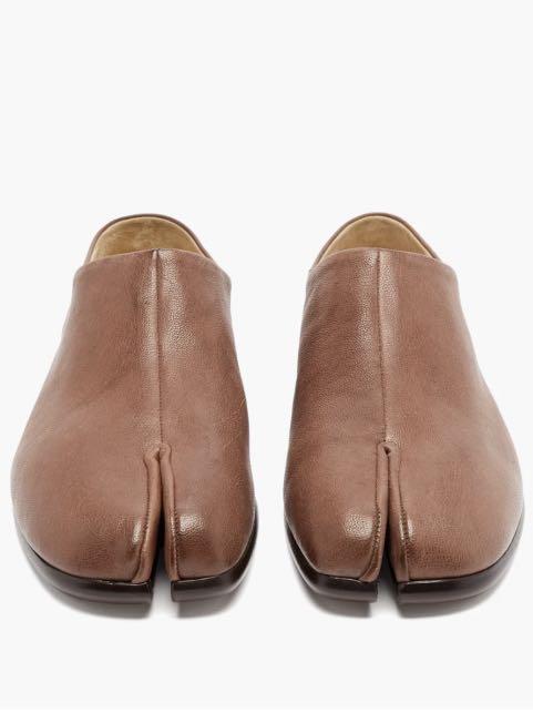 全新正品Maison Margiela Tabi slip-on Leather Babouche shoes 