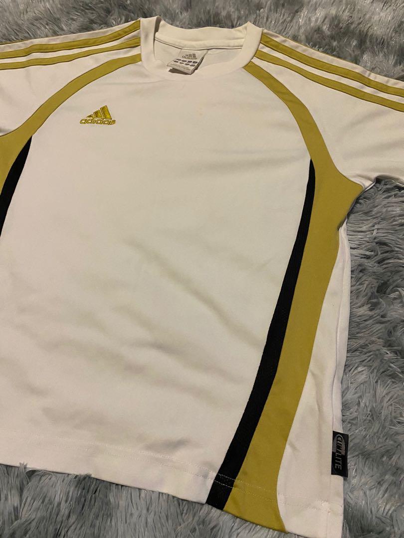White gold adidas store shirt