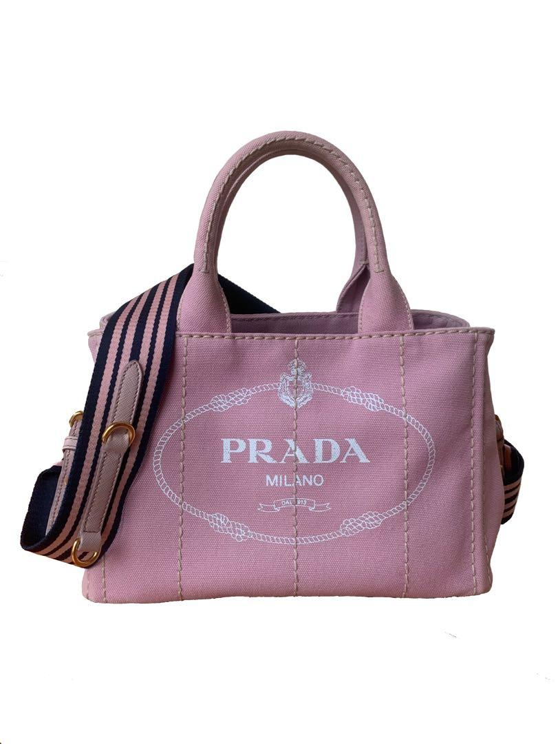 prada pink canvas tote