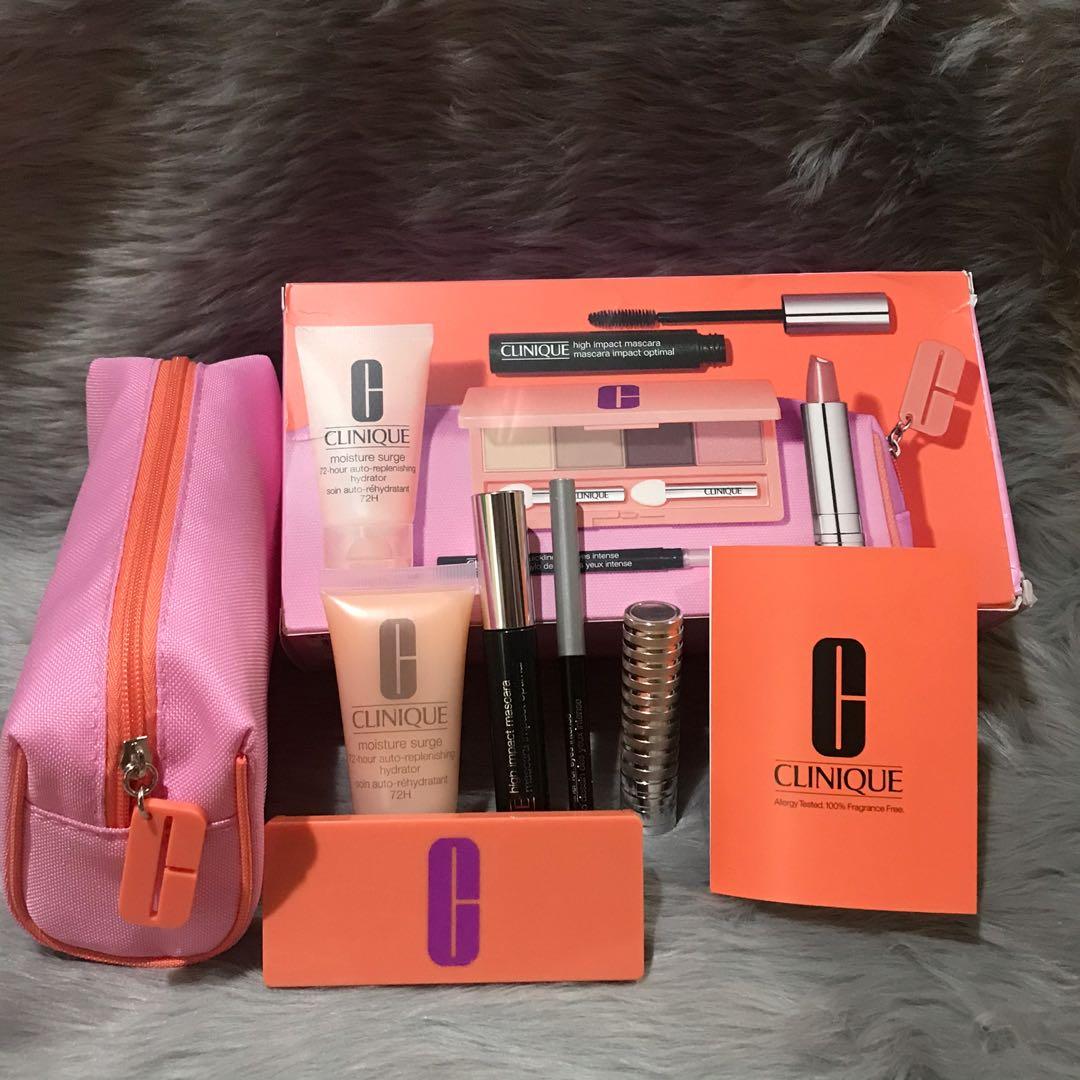 CLINIQUE 6-Pc. Spring Into Color Eye & Lip Makeup Set (Category: Makeup) located in San Mateo. Submitted by thewanderlustmanila (Listing ID 1081362077, Image 1). Description: 1500 + sf A bright, pretty dose of color and care. Everything you need for pretty spring looks. SET INCLUDES: - Limited-Edition All About Shadow Quad, 0.16-oz. - High Impact Mascara - Black, 0.24-oz. - Dramatically Different Lipstick Shaping Lip Colour - Blushing Nude, 0.1-o