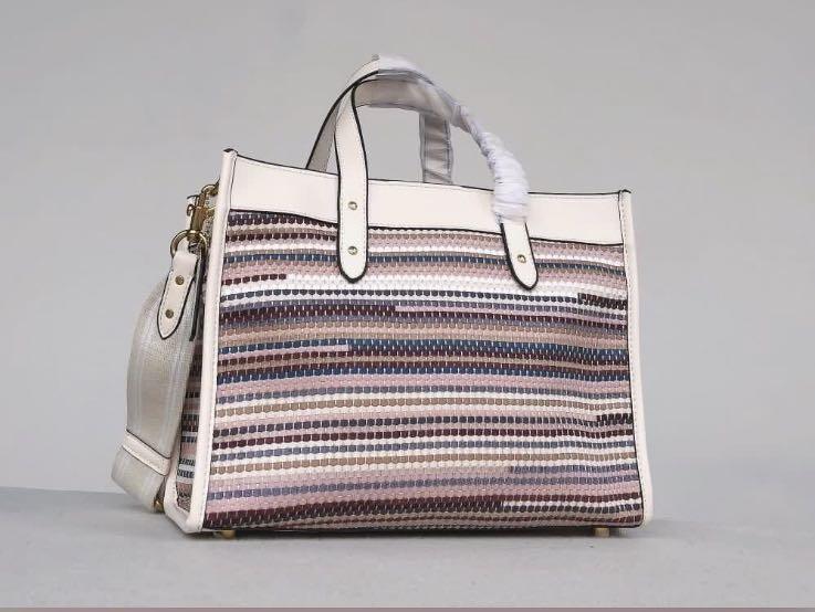 coach upwoven field tote