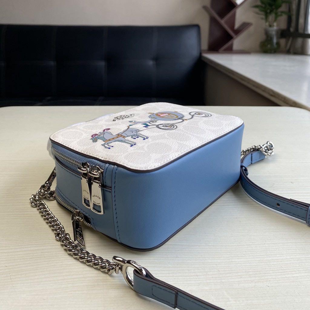 Disney X Coach Box Crossbody Signature Canvas Cinderella Women s