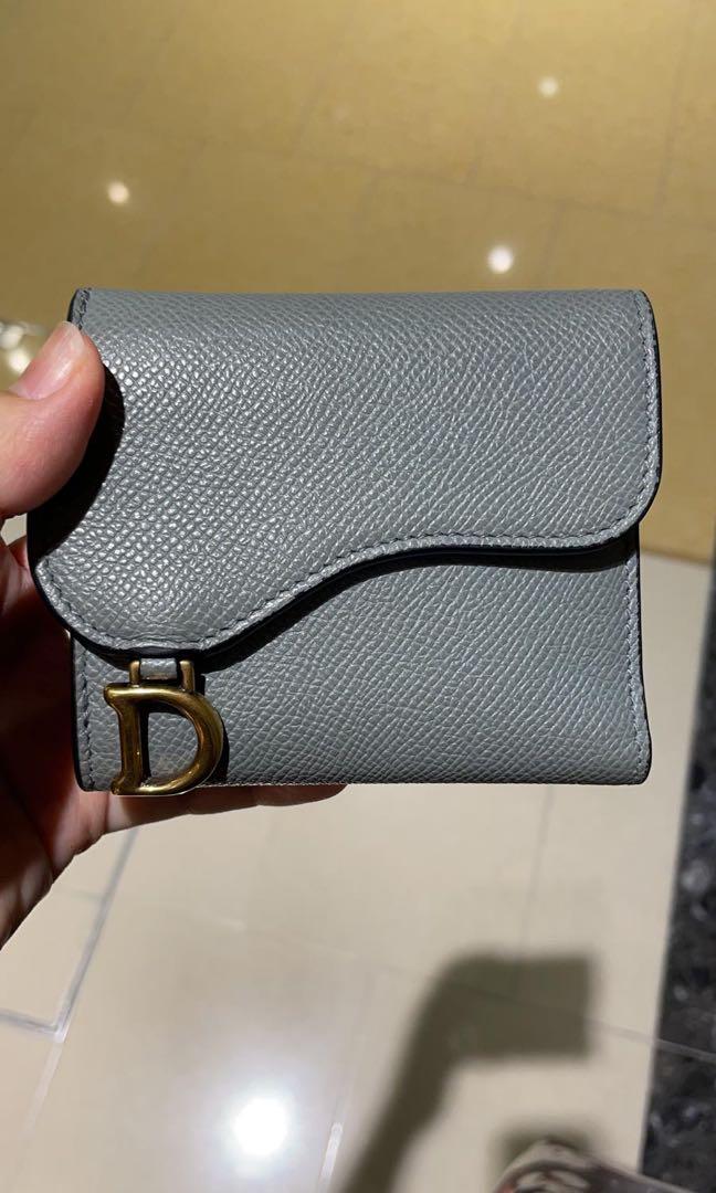Dior saddle wallet in gray stone, Women's Fashion, Bags & Wallets