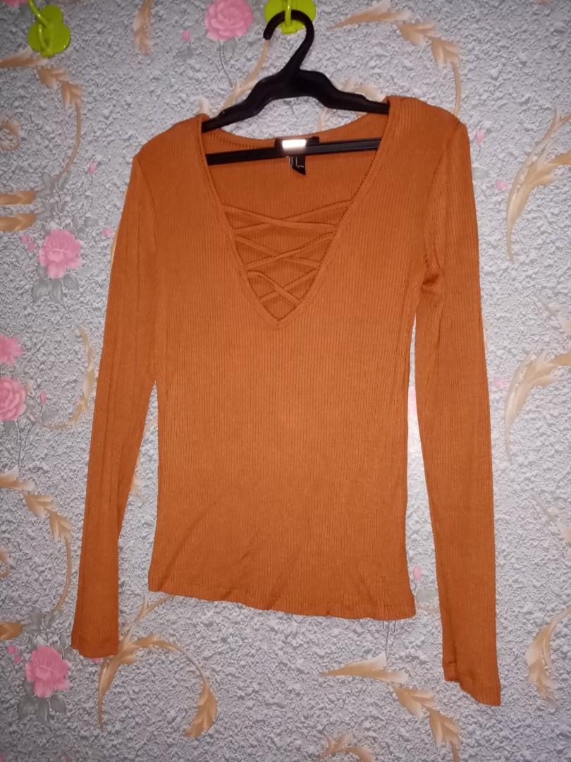 Foever21 Caramel Color Top Women S Fashion Tops Longsleeves On Carousell