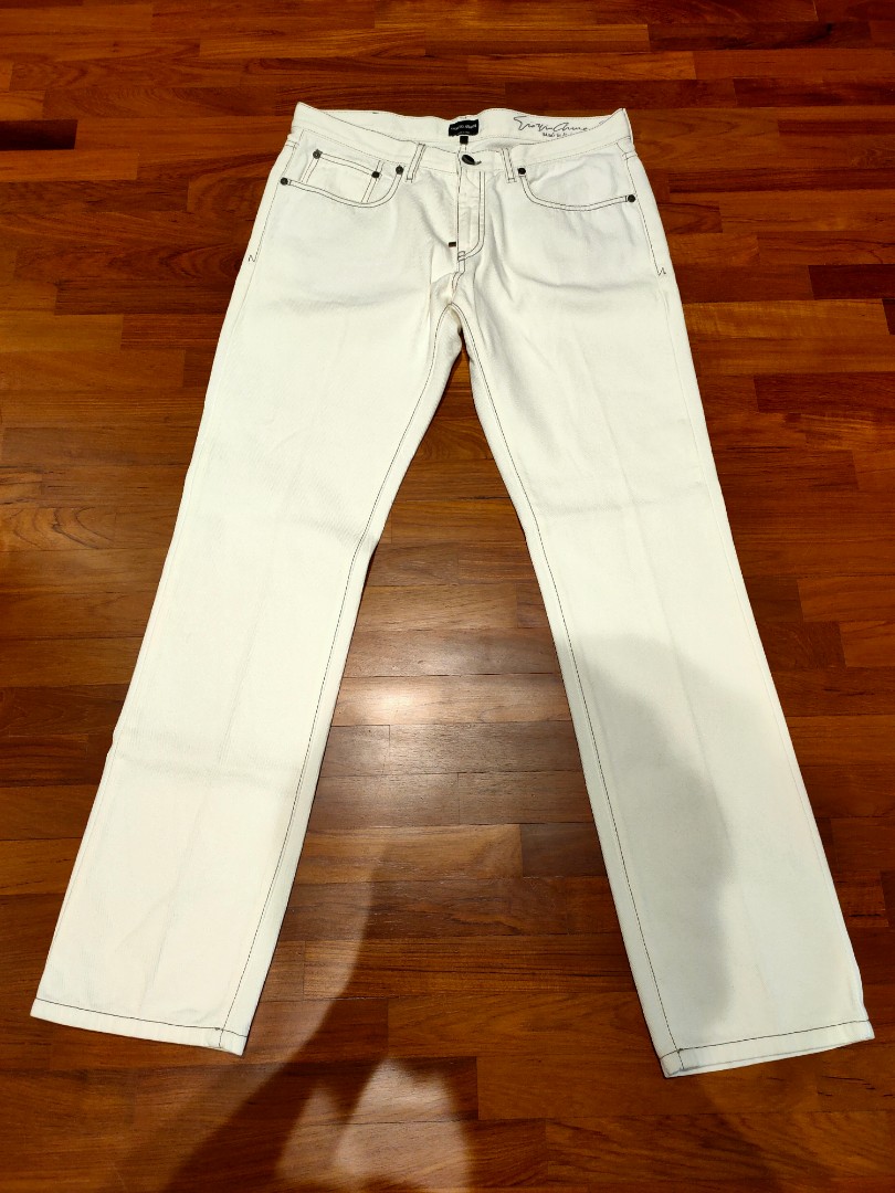 Giorgio Armani White Jeans (Original, unworn \u0026 unwashed without tags),  Women's Fashion, Bottoms, Other Bottoms on Carousell