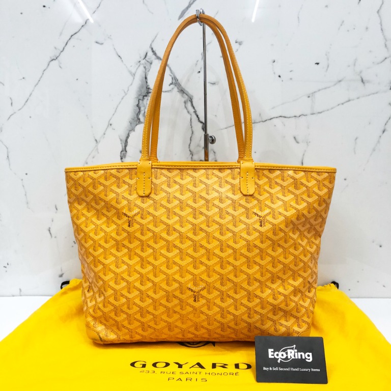 Goyard Anjou Reversible Mini Canvas Tote Yellow - NOBLEMARS