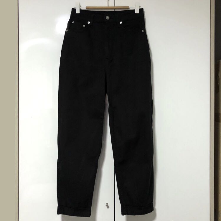 Black cuffed mom jeans Outlet