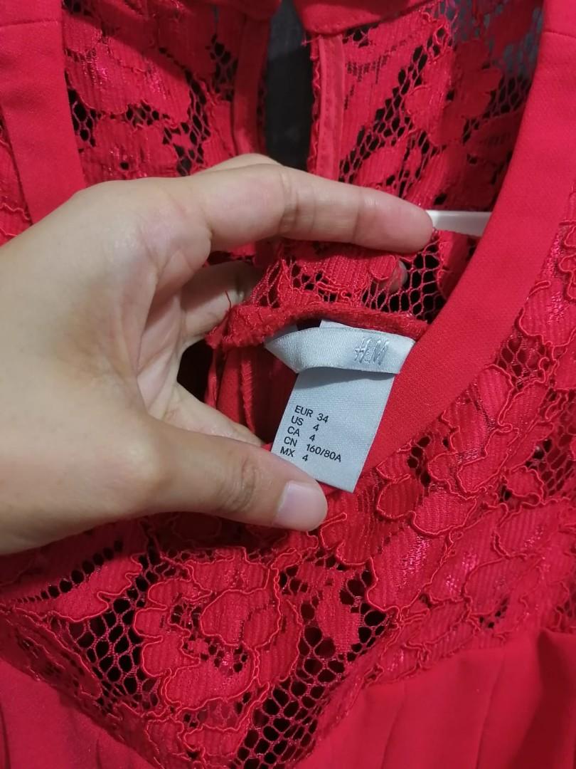 Hm red sale lace dress