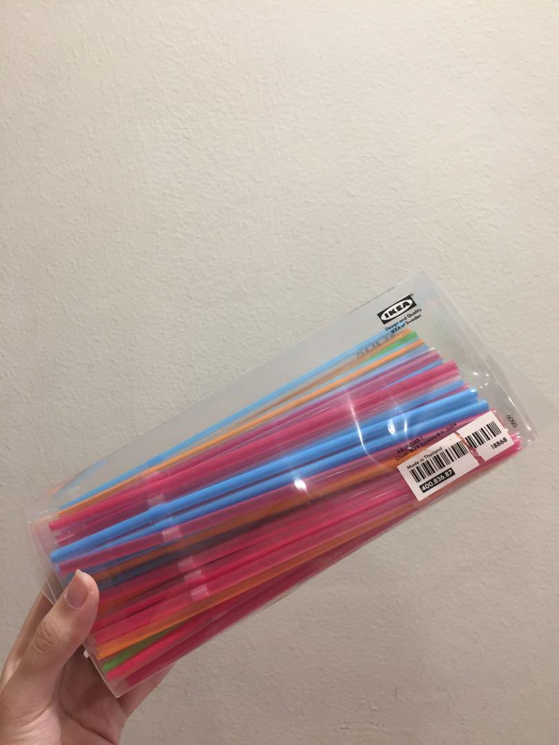Ikea Colourful Plastic Straws, TV & Home Appliances, Kitchen Appliances