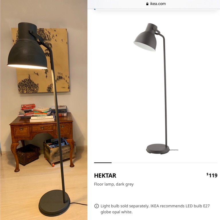 antwoord Tot scannen IKEA HEKTAR Floor Lamp, Furniture & Home Living, Lighting & Fans, Lighting  on Carousell