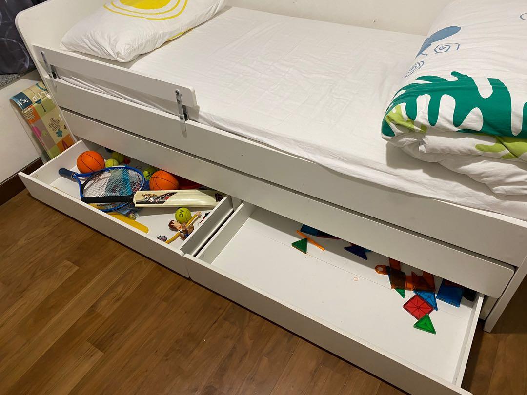 ikea slakt trundle bed fast deal furniture home living furniture bed frames mattresses on carousell