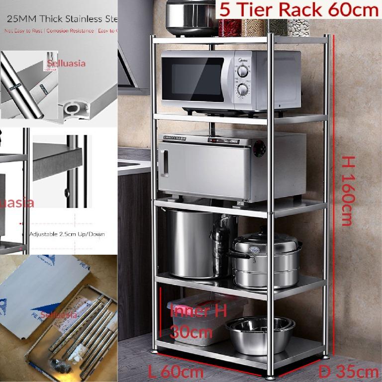Free Delivery Sg Local Seller Stainless Steel Kitchen Rack Limited Quantity Easy To Assemble Home Organisation Storage Space Furniture Home Living Furniture Shelves Cabinets Racks On Carousell