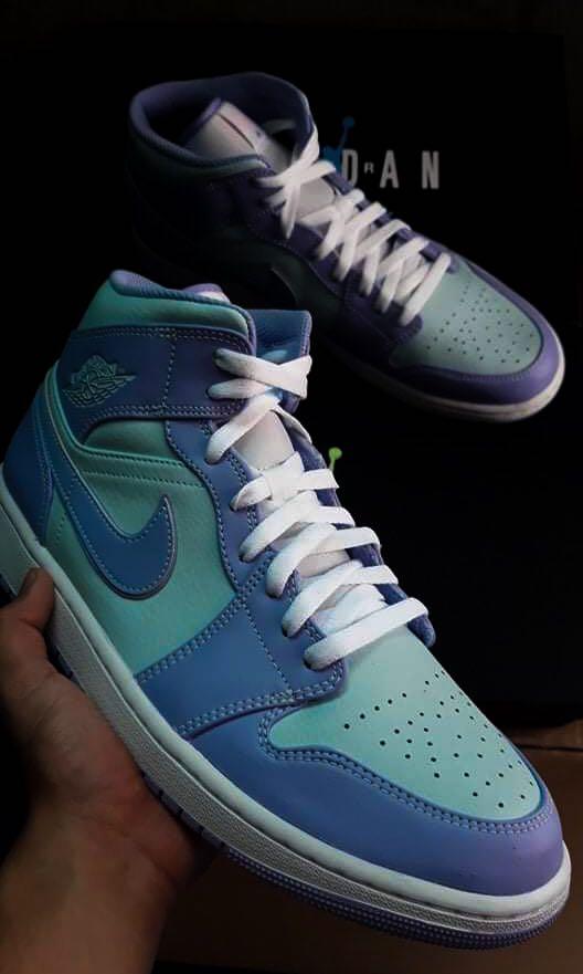 Air Jordan 1 Mid Purple Aqua