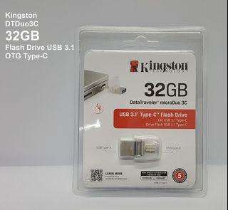 Kingston 32GB DTDuo3C OTG Data Traveler  USB 3.1  Flash Drive