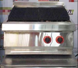 Lava Rock Griller 2 Burner Stainless Steel Table Top Gas Type