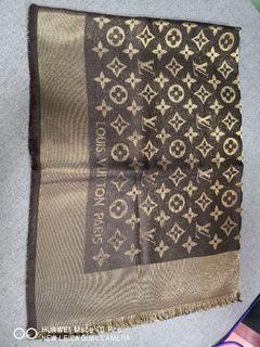Louis Vuitton Monogram Shine Shawl Scarf Classic Brown And Gold With Box,  Luxury, Apparel on Carousell