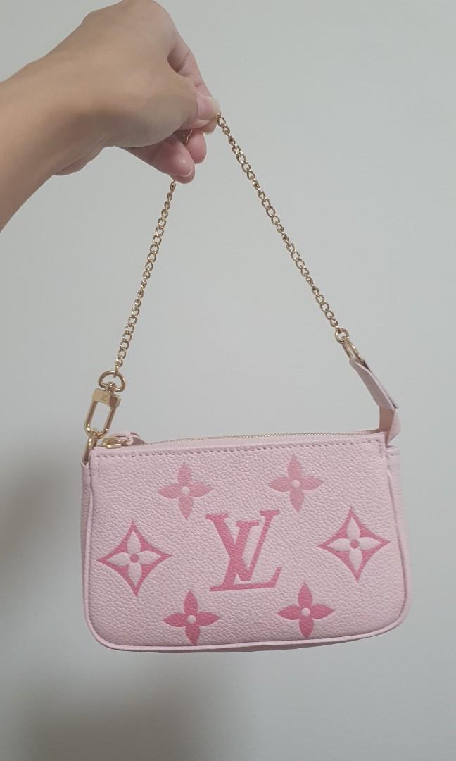 LV pink mini pochette by the pool, Luxury, Bags & Wallets on Carousell