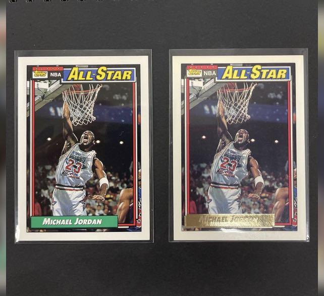 Michael Jordan 1991 1992 Topps All Star Base Card and Gold Edition Insert Card