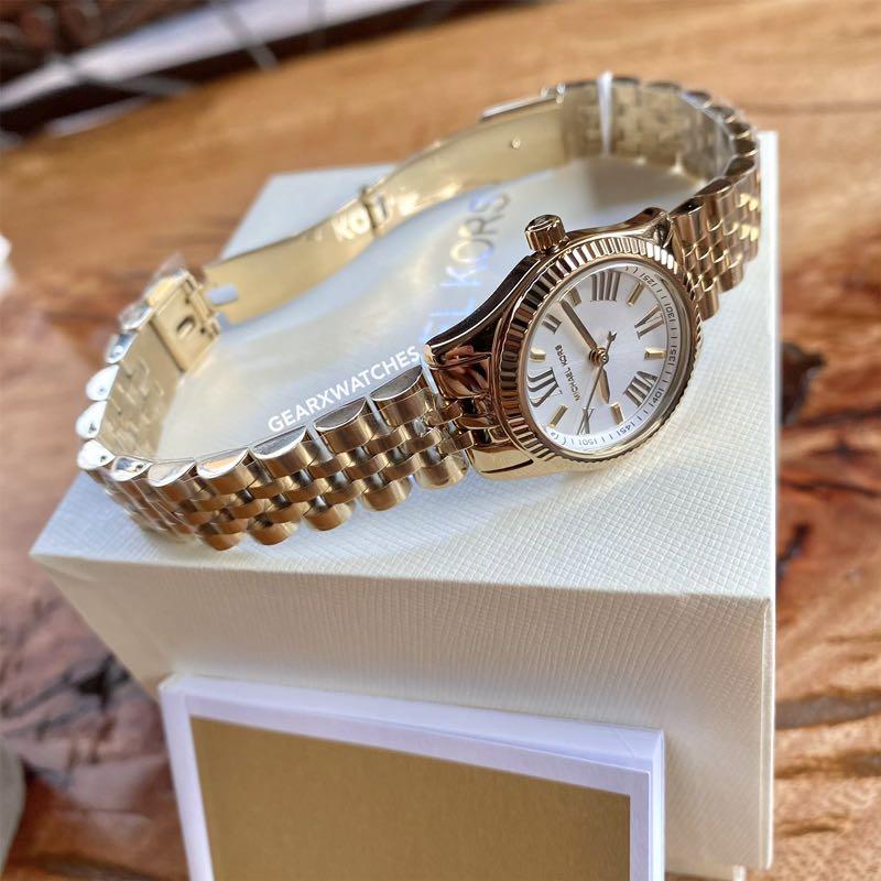 Michael Kors Womens MK3230 Petite Lexington MiniSize White Dial Rose Gold  Steel Watch  Walmartcom