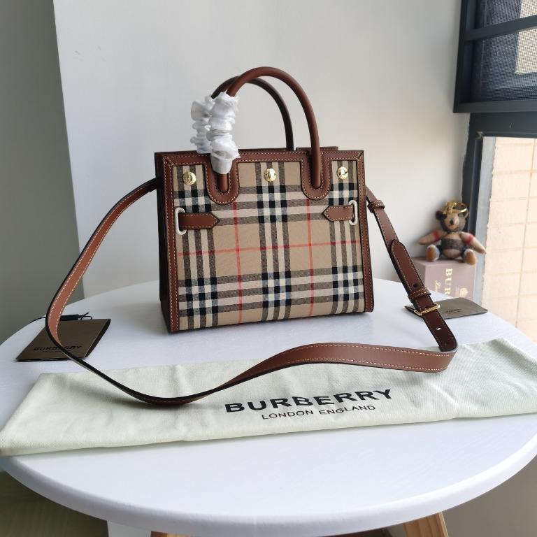 Burberry Mini Vintage Check Two Handle Title Bag