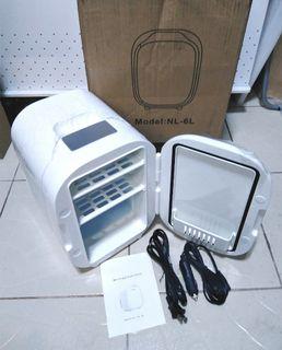 NBMCSL Beauty Skincare Mini Portable Fridge Car DC 12V Home Office AC 110V Cooler Ref Warmer 6L Storage